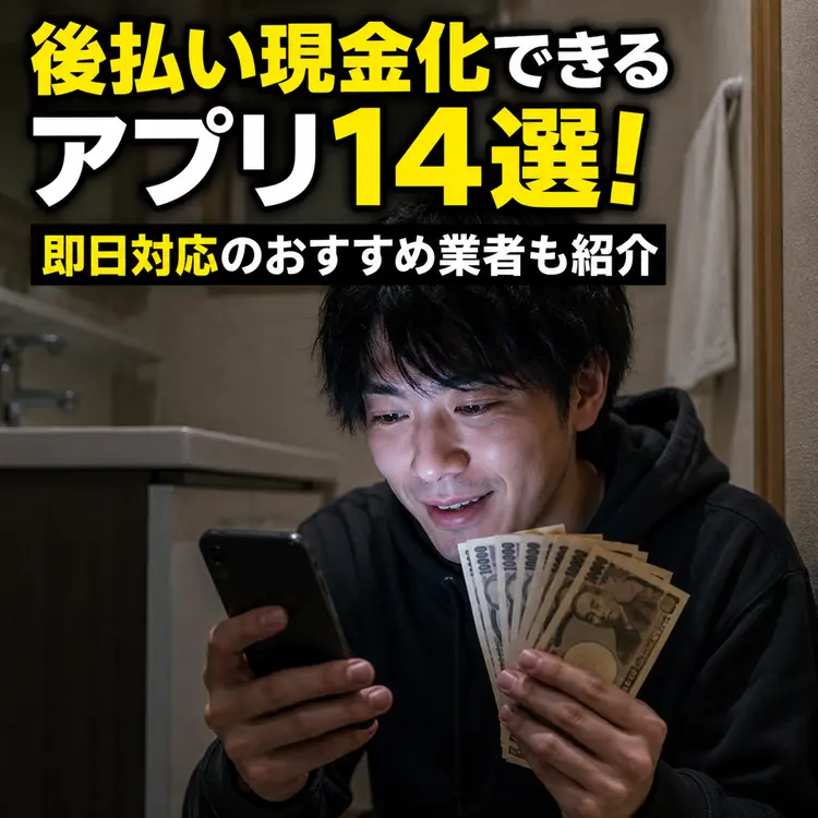 後払いアプリの現金化をした男性のイメージ
