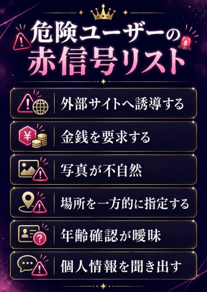 セックスできるアプリにいる危険なユーザーのチェック項目