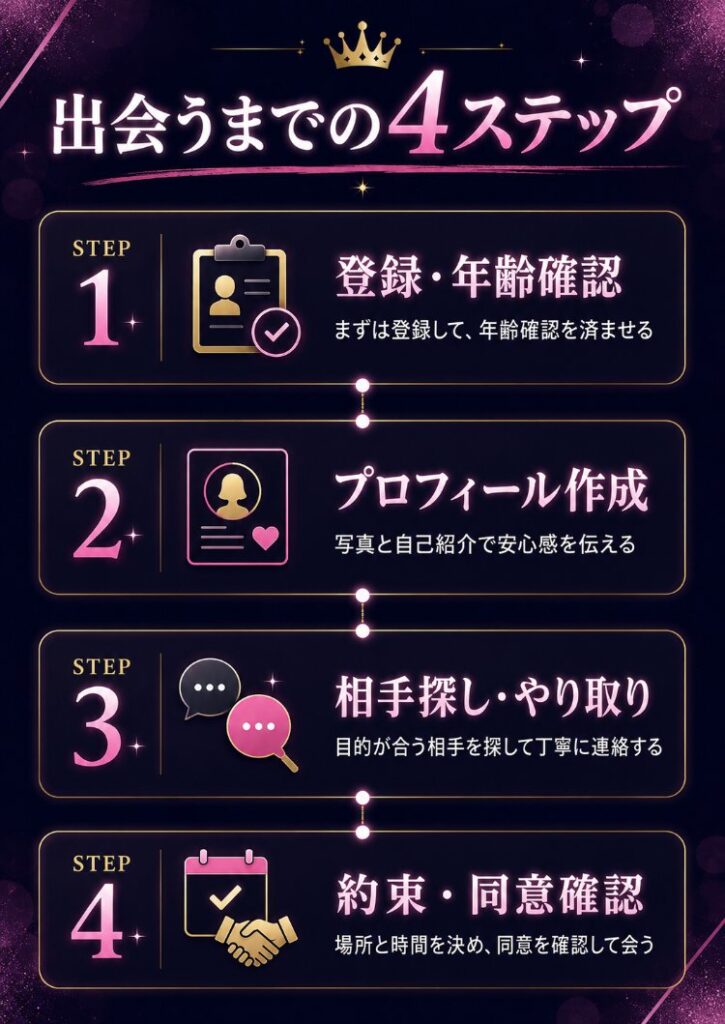 セックスできるアプリの登録からセックスするまでの流れ